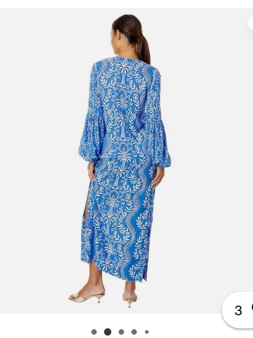 Lilly Pulitzer Abaco Blue loralie Long-Sleeve Maxi Dress - Picture 4 of 6